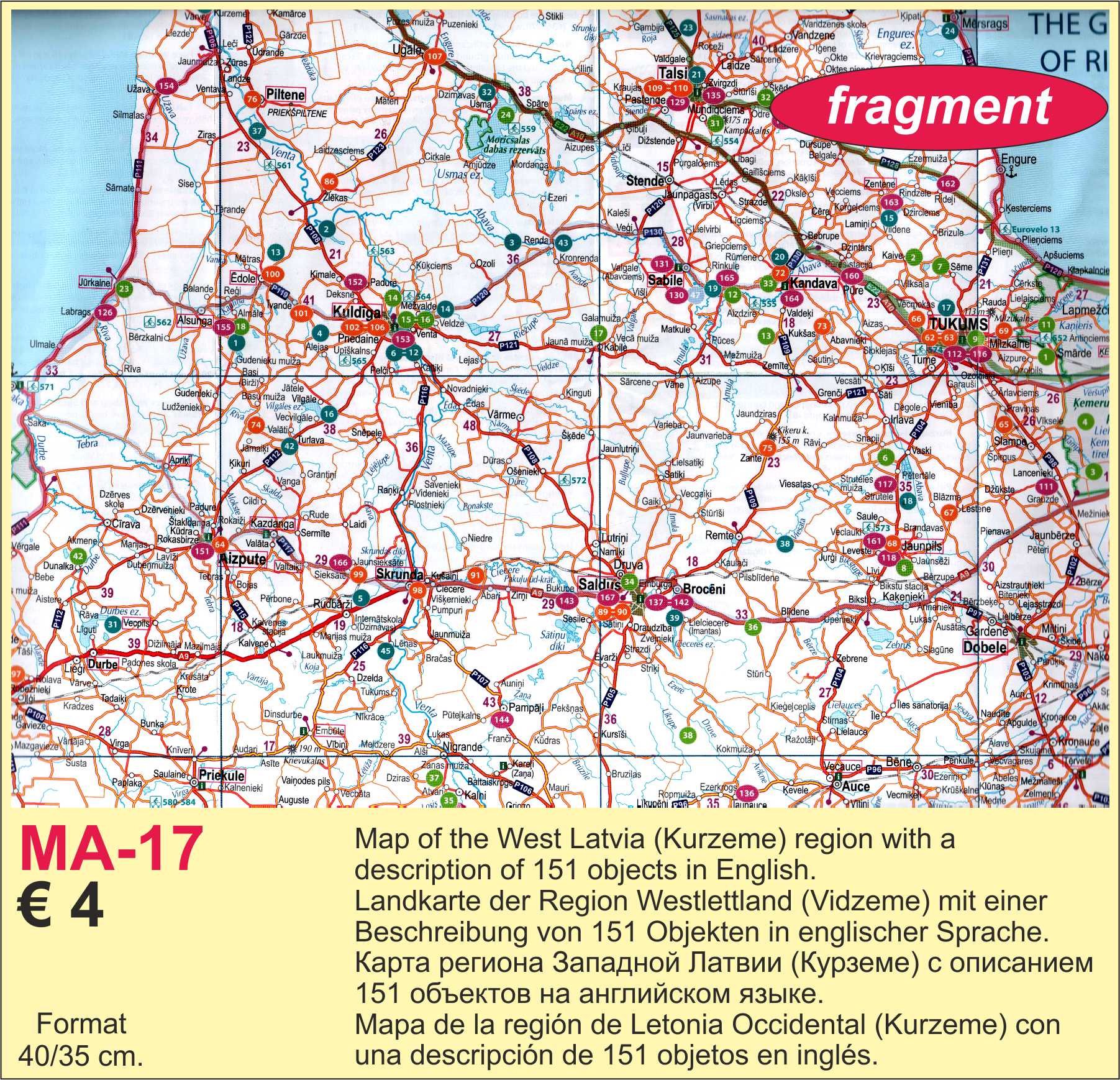 Map of Kurzeme Latvia